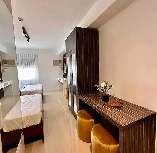 Living, The Persimmon Double Beds Apartment Cebu